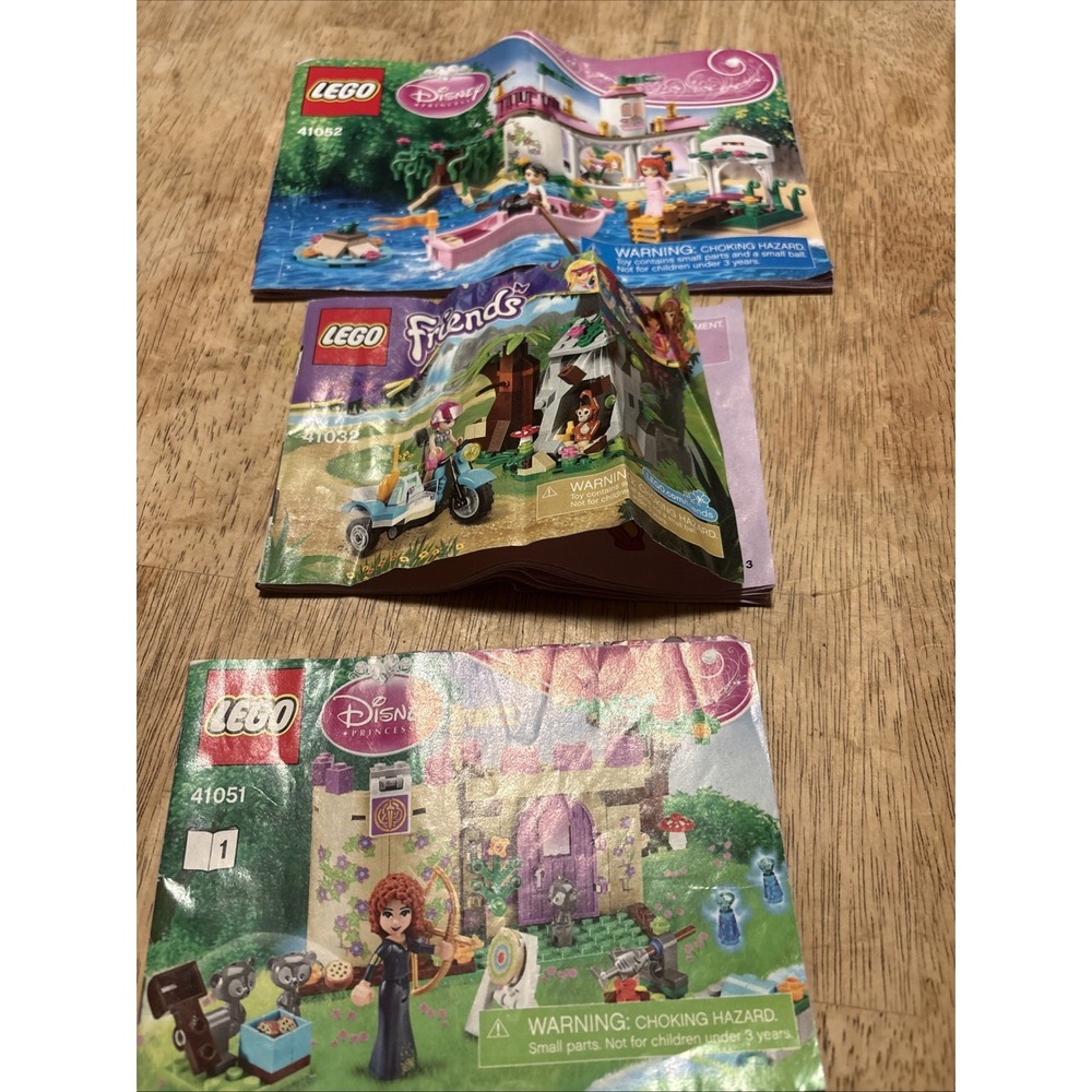 Lego Disney Princess MANUALS ONLY 41052 & 41062 & 41042 LOT of 3